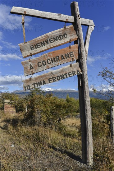 Wooden sign from Cochrane