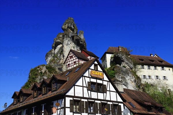 Old half-timbered houses on Jurafelsen