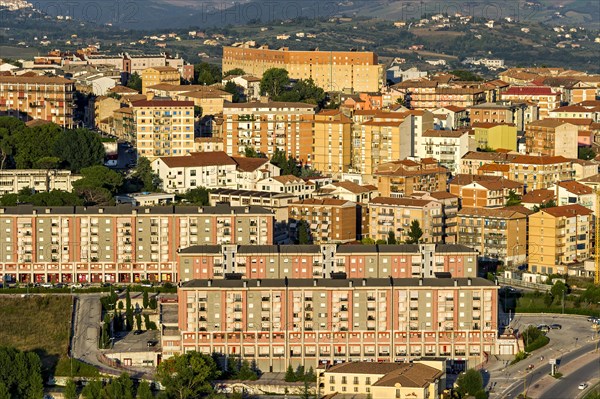 View from Castello Monforte to modern blocks of flats
