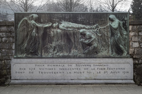 War memorial for 116 civilians shot on the wall Mur Tschoffen
