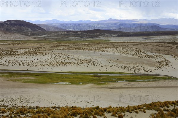 Plateau with river at 4000 m above sea level