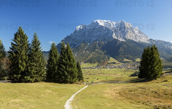 View of the Zugspitze from Grubigstein