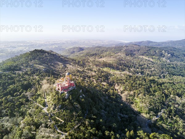 Aerial view of Palacio Nacional da Pena in Sintra