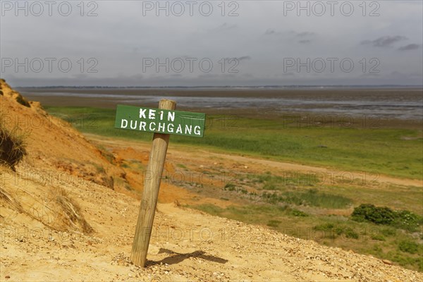 Prohibition sign at Morsum cliff