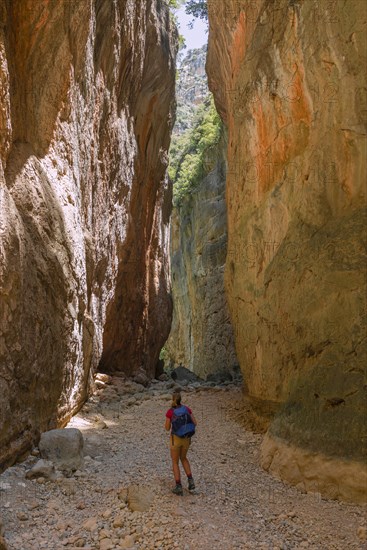 Female hiker in a gorge