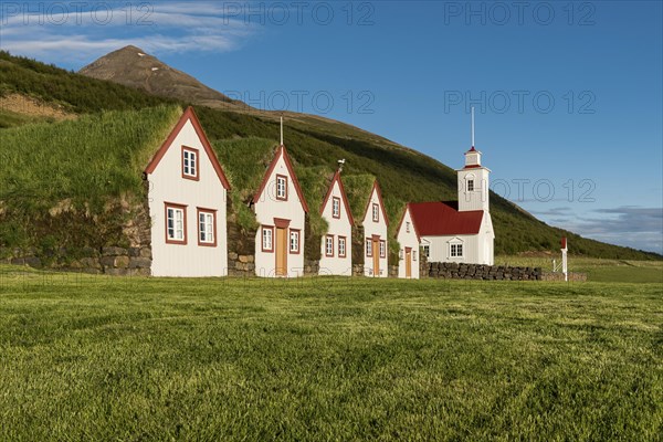 Old icelandic turf houses Laufas