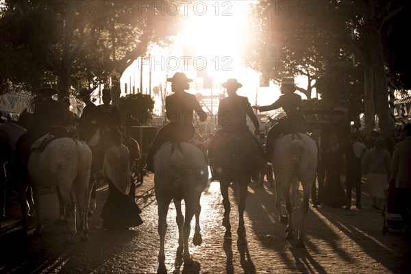 Rider on horses with traditional clothes