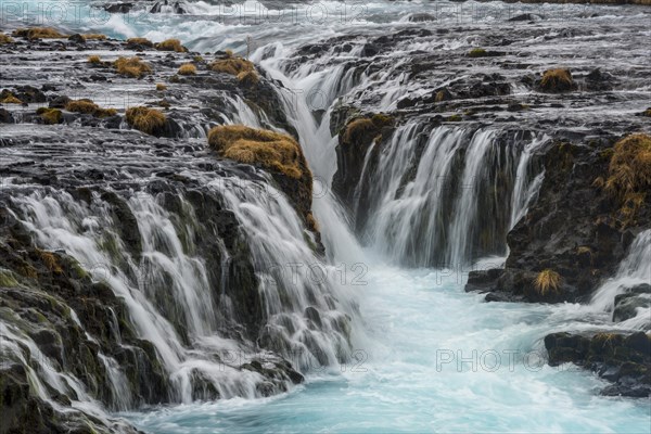 Waterfall Bruarfoss in winter