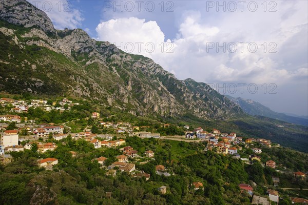 Skanderbeg mountains with Kruja