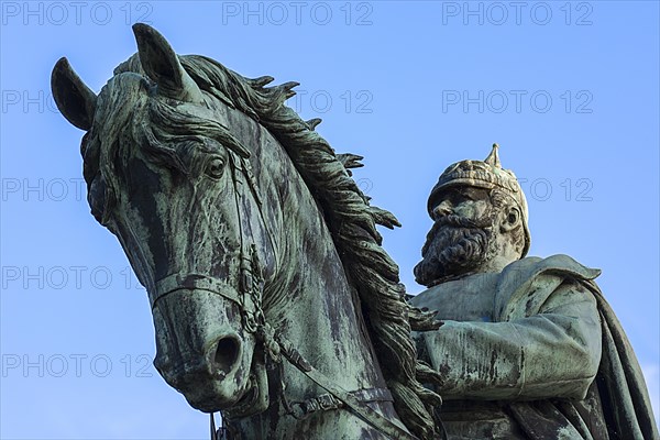 Detailed view of the equestrian monument Friedrich Franz II inaugurated in 1871