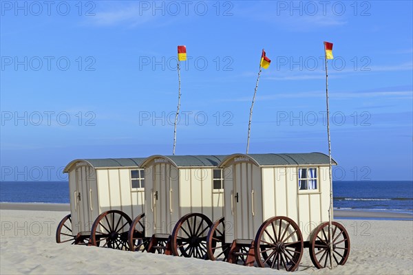 Dressing wagon at the bathing beach Weisse Dune