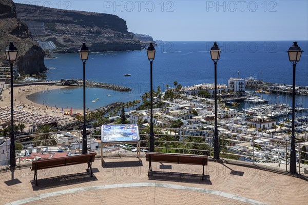 View from Mirador Mogan on marina and coast