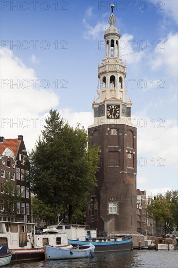 The Montelbaanstoren Tower at the Waalseilandsgracht