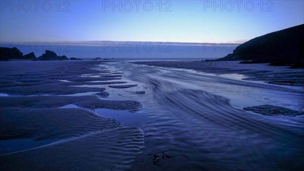 Evening mood at low tide on the beach