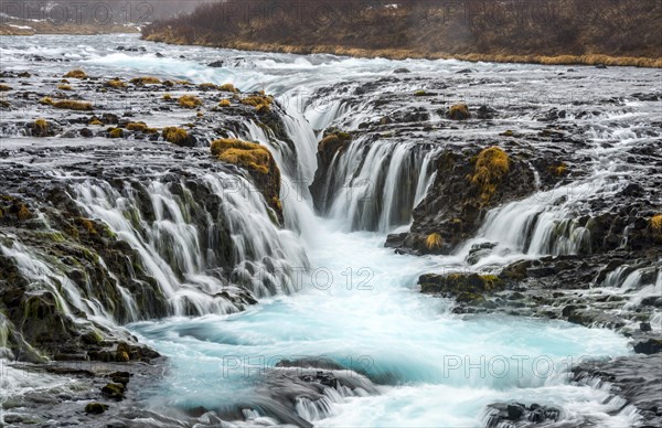 Waterfall Bruarfoss in winter