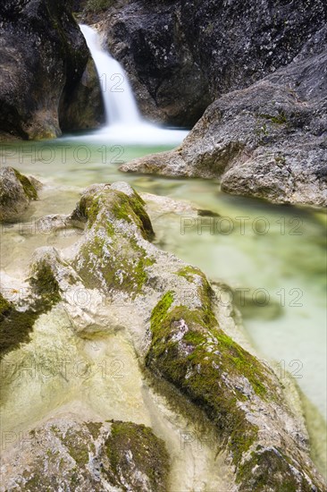 Almbach gorge with waterfall