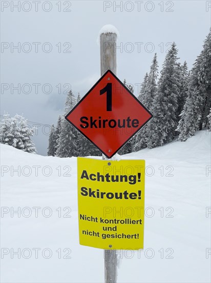 Sign Skiroute