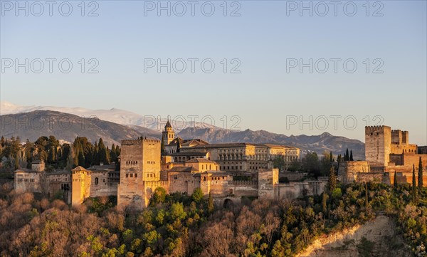 Alhambra on the Sabikah hill at sunset