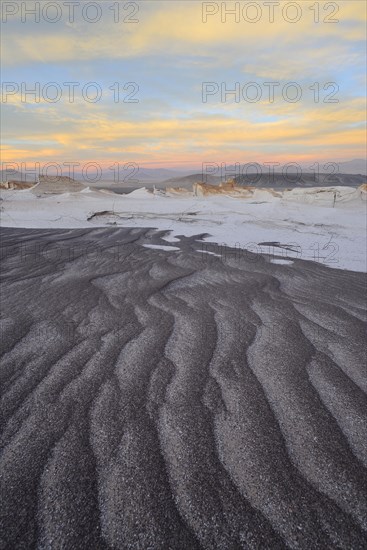 Moonscape of the Campo de Piedra Pomez in the sunset