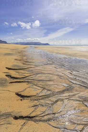 Sand structure with ripple at low tide