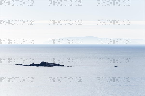 Mediterranean Sea with fishing boat near Cap de Creus