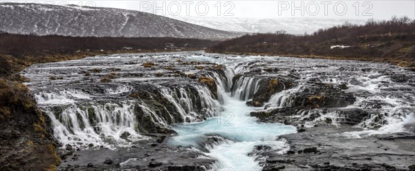 Waterfall Bruarfoss in winter