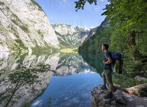 Hiker on a stone