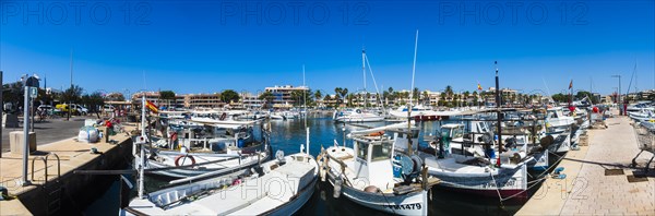 Port with fishing boats