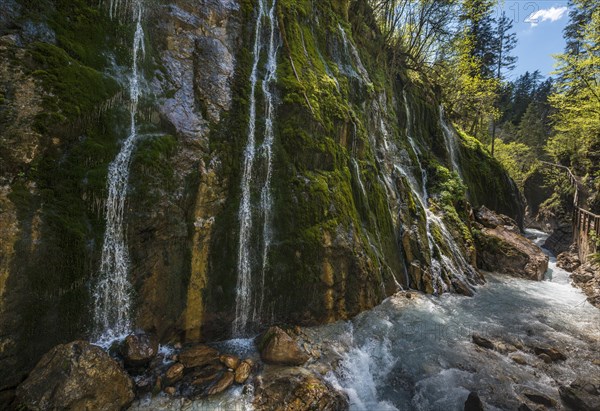 Small waterfalls and Wimbach in the Wimbach Ravine