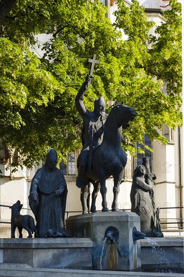 Cathedral fountain with Bishop Ulrich