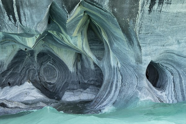 Bizarre rock formations of the marble caves