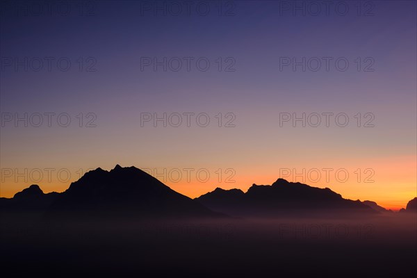 Silhuette of Watzmann and Hochkalter