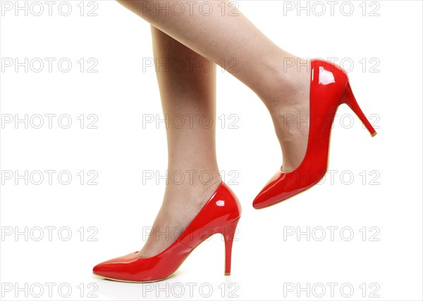 Woman wearing sexy red stiletto high heels
