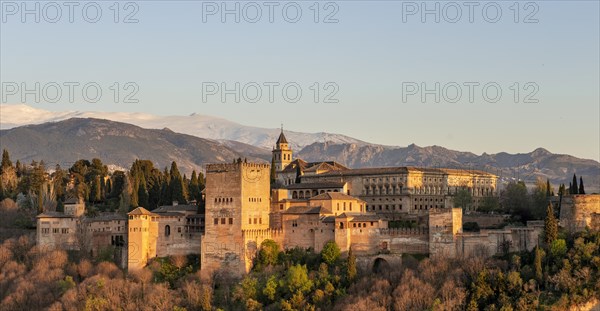 Alhambra on the Sabikah hill at sunset