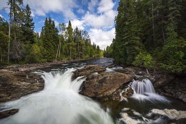 Wild River with Waterfall