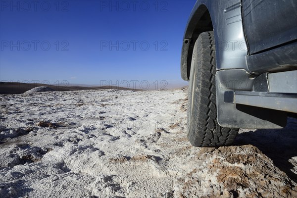 Off-road vehicle on the road in the valley of the moon