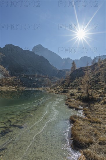 Mountain lake in autumn