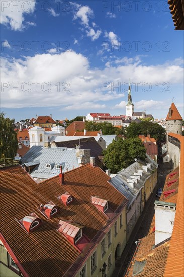 View over town with St. Olaf's Church
