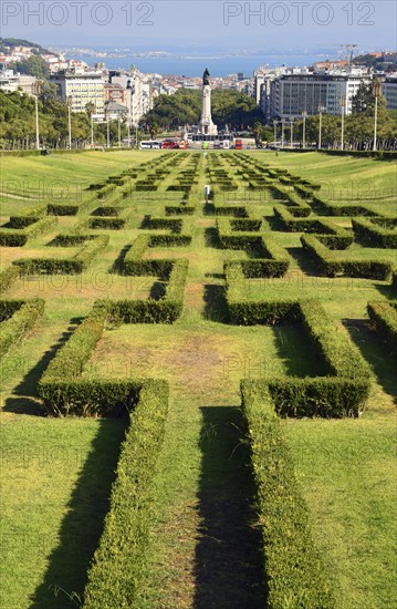 Park Parque Eduardo VII with Praca Marques de Pombal