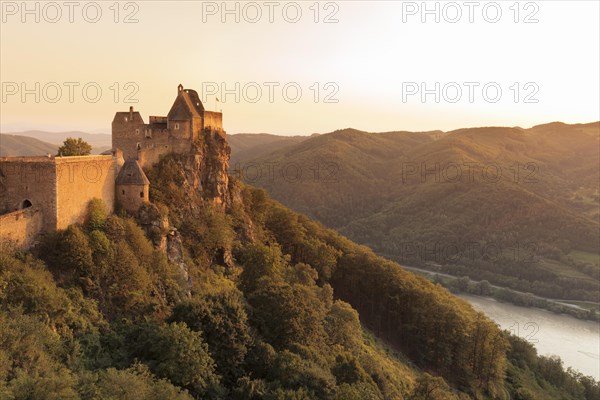 Ruin of Aggstein Castle in the evening light
