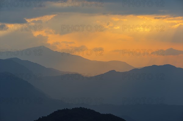 Sunrise over the Himalaya range