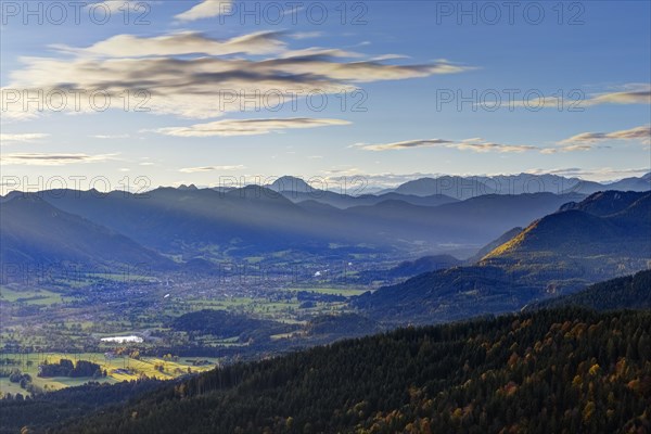 View from Zwiesel over the Isartal with Lenggries