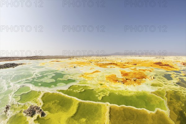 Sulphur sediments in the thermal area of Dallol