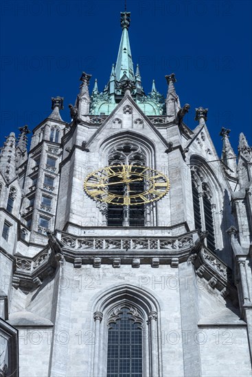 Clock tower of the neo-Gothic Pauluskirche