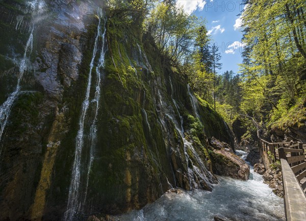 Small waterfalls and Wimbach in the Wimbach Ravine