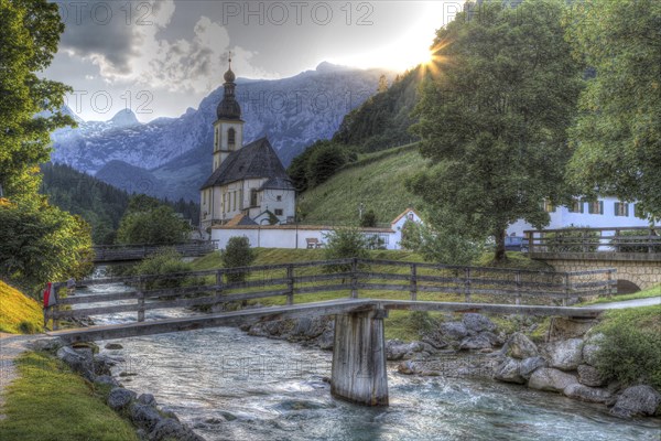 Parish church St. Sebastian with Ramsauer Ache