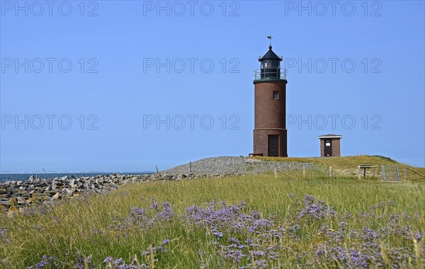 Lighthouse Nordermarsch on the Hallig Langeness