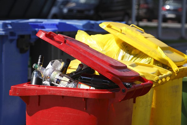 Coloured waste bins