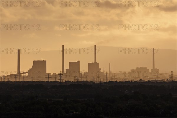 Silhouette of industrial site