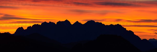 Sunrise behind Wilder Kaiser